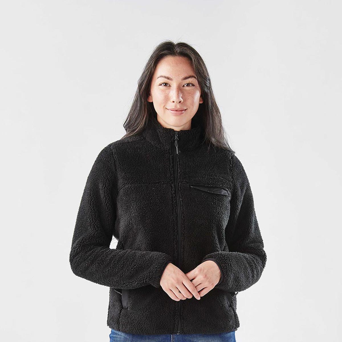 Women's Sherpa Jacket Full-zip Warm Fleece Coat With Pockets