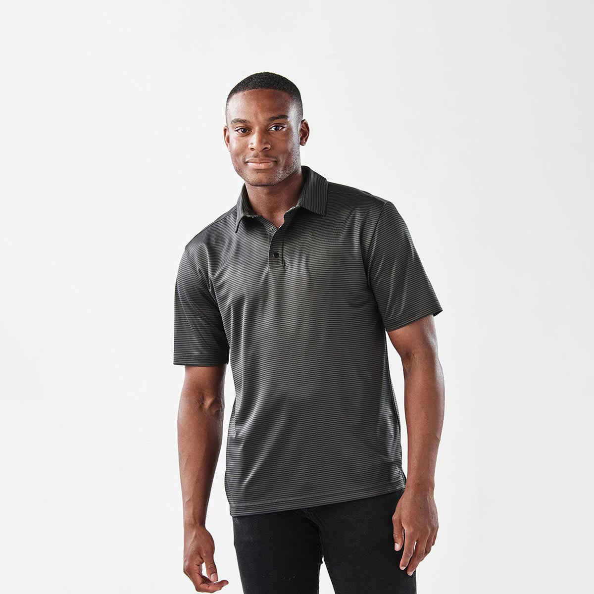Men's Carbon Athletic Polo Shirt - Size Medium