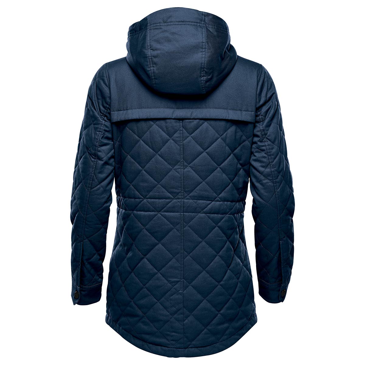 Women's Crosshatch Long Quilted Padded Winter Coat