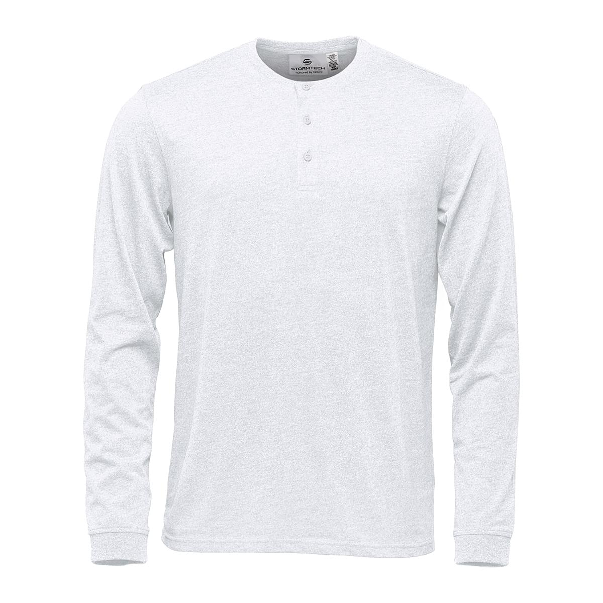 Henley Shirt Mens Long Sleeve Button Thermal Slim Fit Pullover WHITE NEW