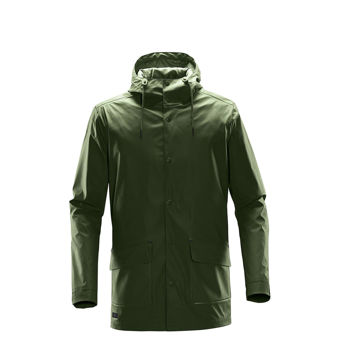 Green parka fashion raincoat